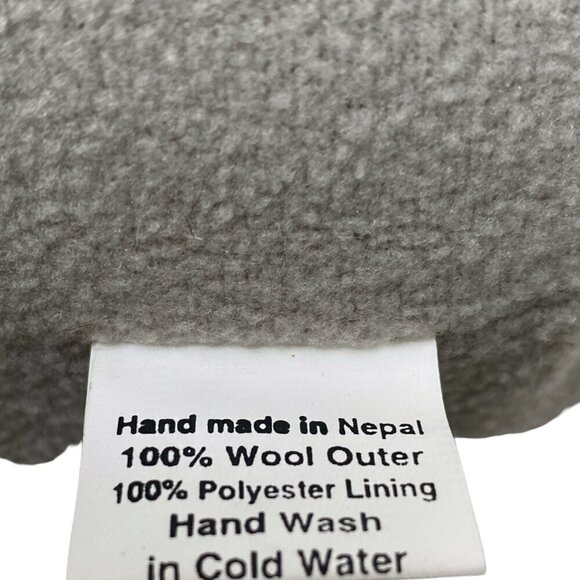 Nepal Wool Hat Brown Knit Ear Flaps with Pompoms Fleece Lined by Sijjl NWT - Picture 10 of 10